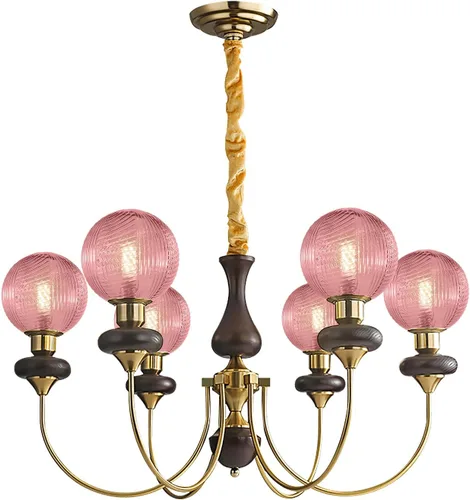 Vista 9 de Candelabro de globo de cristal verde con 6 luces, lámpara colgante moderna de mediados de siglo, lámpara colgante Art Deco para comedor, cocina