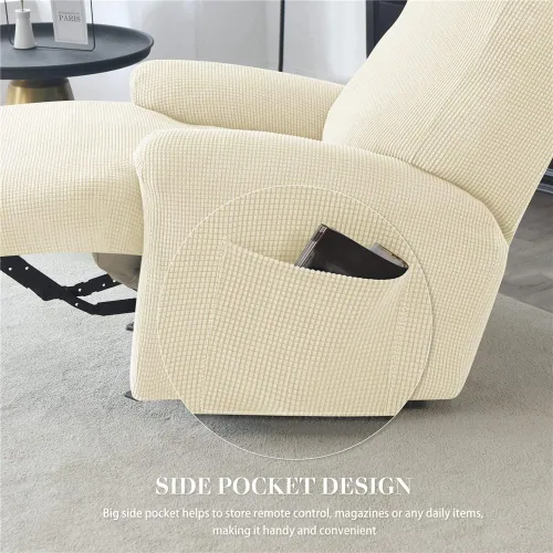 Vista 4 de LazyBoy - Funda de sofá reclinable jacquard, fundas elásticas antideslizantes para sillas reclinables, 4 piezas, protector de muebles para sillón