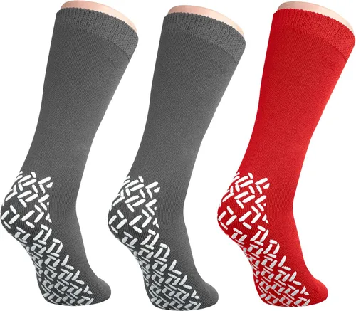 Vista 11 de NOBLES HEALTH CARE PRODUCT SOLUTIONS Paquete de 3 pares – Calcetines antideslizantes XXXL anchos para personas con diabetes hinchada en los pies