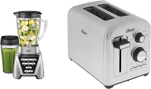 Vista 9 de Licuadora más procesadora de alimentos y taza para mezcla personal Oster Pro 1200, Níquel cepillado