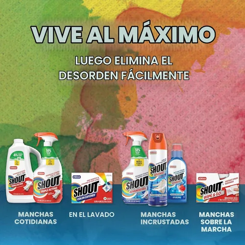 Vista 9 de Shout Advanced Gel removedor de manchas en aerosol para lavandería, 22