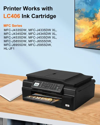 Vista 3 de LC406 - Cartuchos de tinta para impresora Brother (paquete de 4 unidades), repuesto compatible para cartuchos de tinta Brother LC406XL LC 406 406XL