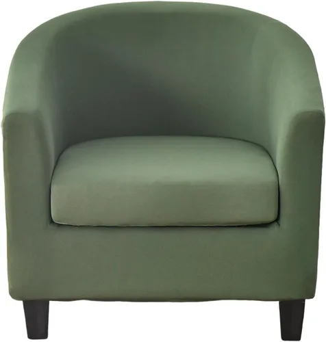 Vista 11 de CRFATOP - Funda elástica para sillón de club (2 piezas) 1 Club Cover & 1 Cushion Cover, Soft Round Tub Sofa Covers, Pet Friendly, Washable
