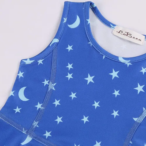 Vista 4 de LaBeca - Vestido sin mangas o de manga larga para niñas, vestidos casuales con diseño de unicornio o sirena para niñas pequeñas o grandes