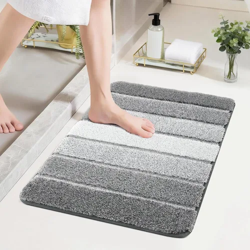 Vista 15 de COSY HOMEER Alfombras de baño de 24 x 17 pulgadas, ultra suaves y absorbentes, con respaldo de TPR antideslizante, lavable a máquina, alfombra Beige