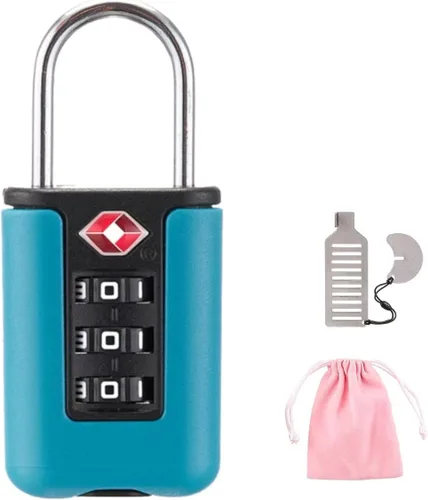 Vista 7 de Cerraduras de equipaje aprobadas por la TSA - Cerraduras combinadas con código (negro)