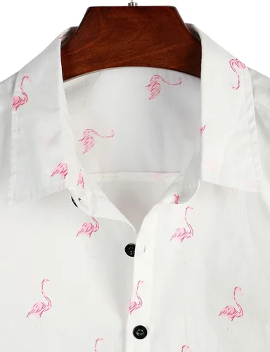 Vista 3 de VATPAVE - Camisas hawaianas de 100% algodón para hombre, de manga corta, con botones, para playa, camisas de verano casuales