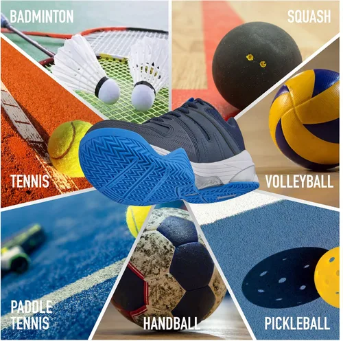 Vista 3 de Teuton AC1- All Court - Tenis deportivos versátiles para squash, tenis, pádel, pickleball, balonmano, ideal para superficies duras, canchas