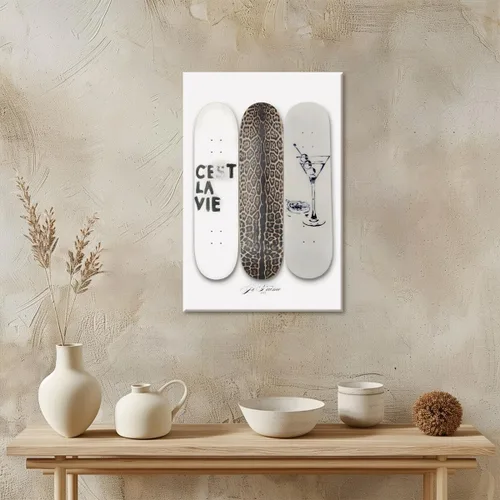 Vista 4 de Póster de Martini Sucio Niña de la Ciudad de Nueva York Arte de Pared Tendencia Leopardo Patineta Impresión en Lienzo Decoración Estética