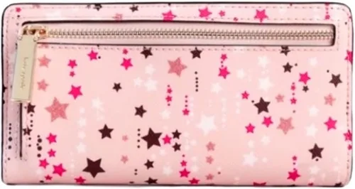 Vista 3 de Kate Spade Staci Twinkle - Cartera plegable grande y delgada en color rosa