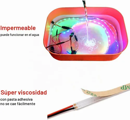 Vista 3 de Tira de luces LED para aviones de ala fija ala con control remoto, drones, autos y camiones de control remoto. Azul
