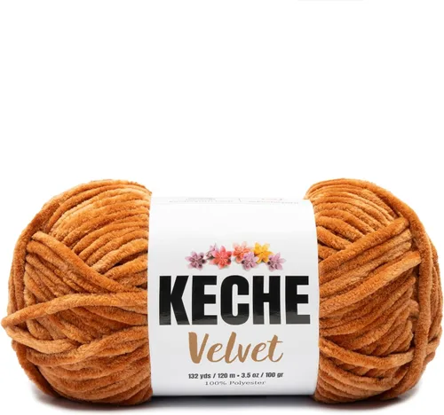 Vista 131 de Keche Hilo para ganchillo, hilo de terciopelo, chenilla suave, manta de bebé voluminosa amigurumi Yarn 3.53 oz (132 yardas) - Arona