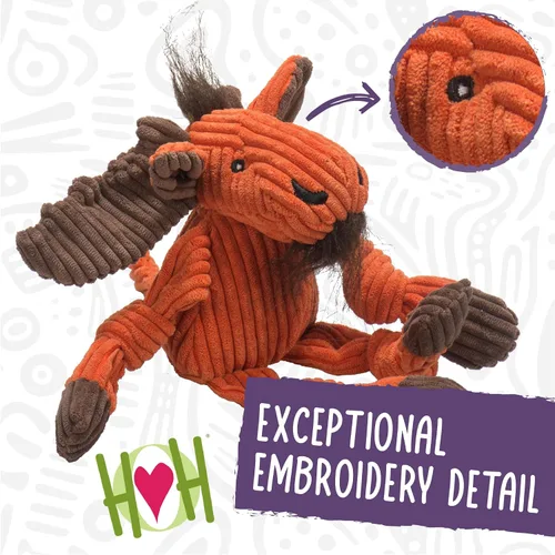 Vista 4 de HuggleHounds Knottie Juguete de Peluche para Perros - Juguete de Animal de Peluche para Perros, Juguetes para Cachorros, Juguete Chirriante