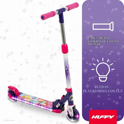 Vista 2 de Huffy Light Up Inline Scooters with LED Lights, Multiple Color Options Disney Princess