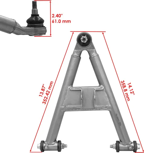 Vista 4 de Caltric Brazos A delanteros inferiores y superiores compatibles con Yamaha Raptor 350 YFM350R YFM 350R 2004-2010