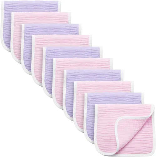 Vista 15 de Synrroe Paños de muselina grandes para eructos, paños de muselina para bebés niñas y niños, paquete de 10 extraabsorbentes y suaves de muselina, 6