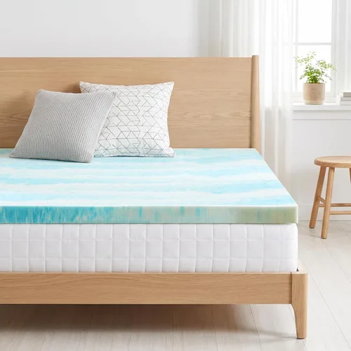 Vista 9 de DUMOS Cubrecolchón de espuma viscoelástica, grueso para cama con infusión de gel refrescante, suave y cómodo, transpirable, certificado CertiPUR-US