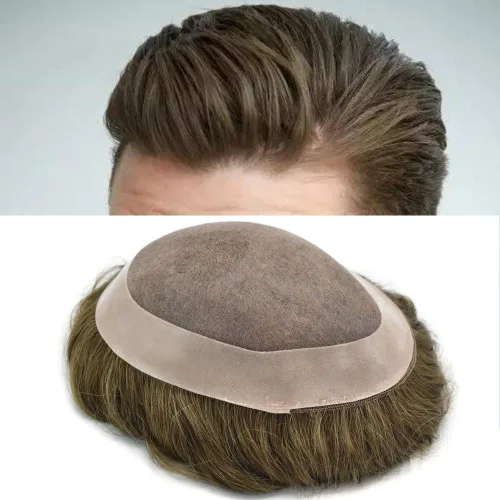 Vista 42 de Toupee - Sistema de cabello para hombre, monofilamento fino duradero, monofilamento europeo de repuesto para hombres, piezas de pelo