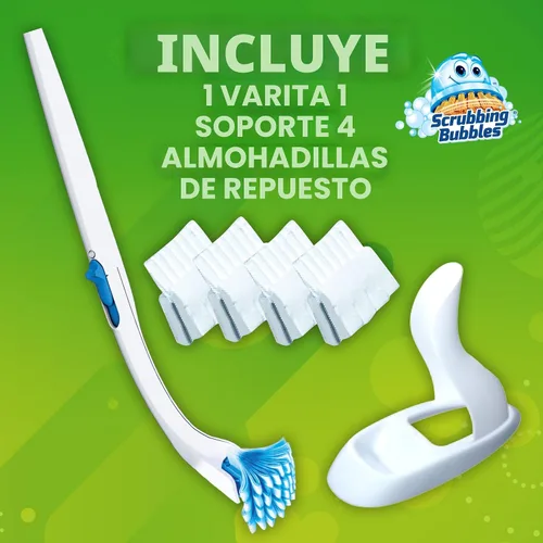 Vista 4 de Scrubbing Bubbles Sistema de limpieza de inodoro con almohadillas de repuesto de limpiador desechables y desechables, combate los olores y ayuda a