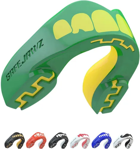 Vista 9 de SAFEJAWZ American Flag Mouth Guard, Youth Dual Layer Mouthguard with Case Bandera estadounidense
