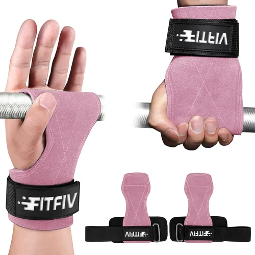 Vista 11 de Correa de muñeca de levantamiento de pesas, correas de cuero dobles para entrenamiento de fuerza en el gimnasio, muñequeras acolchadas de neopreno