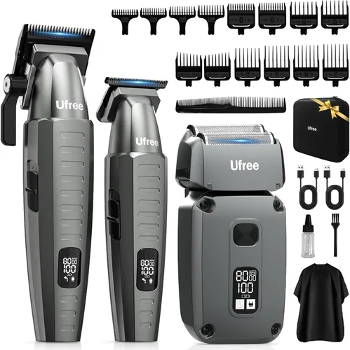Vista 8 de Ufree - Cortapelo profesional para hombres con bolsa, juego de cortapelos y recortadores para hombres, juego de cortapelos de barbero, cortapelos