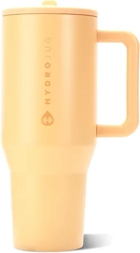 Vista 61 de HydroJug Traveler - Botella de agua de 40 onzas con asa y pajita abatible - Cabe en portavasos, vaso resistente a fugas - Reutilizable, aislado