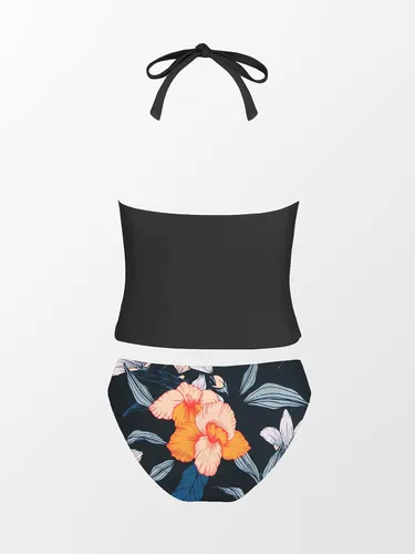 Vista 6 de CUPSHE Traje de baño tankini para mujer, estilo hipster, espalda descubierta, traje de baño de dos piezas
