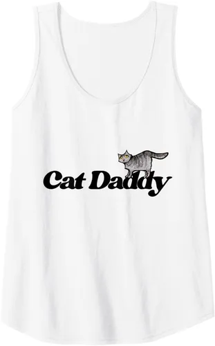 Vista 8 de Cat Daddy Funny Cat Dad Camiseta sin mangas, Blanco, S