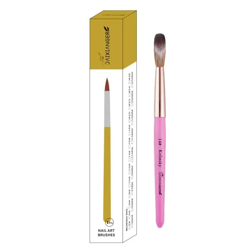 Vista 10 de Kolinsky - Brocha acrílica para uñas, tamaño 10, forma ovalada de cabello Kolinsky para aplicación acrílica, herramienta de manicura profesional