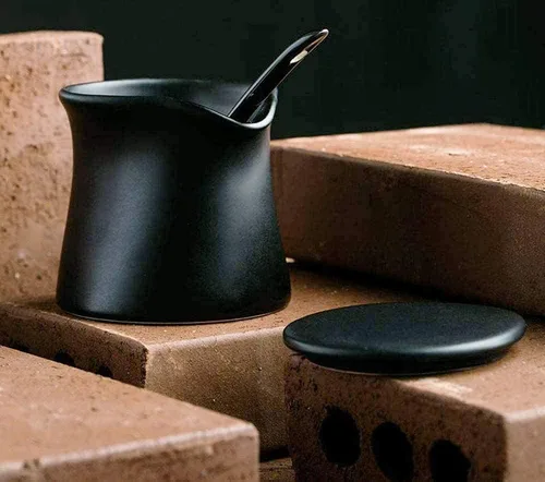Vista 4 de Multi Sugar Bowl - Jarra de cerámica para crema, jarra de salsa con cuchara, 9 onzas