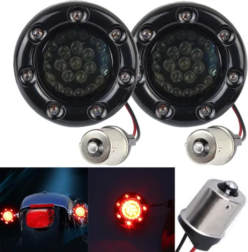 Vista 6 de ZYTC Señales de giro LED de 2 pulgadas con luz de funcionamiento caso ámbar estilo bala frontal 1157 LED kit de señal de giro luz ámbar