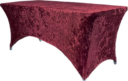 Vista 11 de YOUR CHAIR COVERS - Mantel rectangular de terciopelo ajustable de elastano de 6 pies, para patio, mantel elástico, color negro