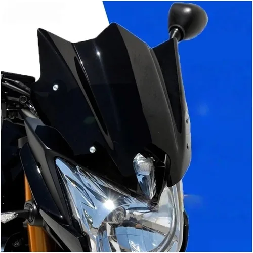 Vista 5 de Helmet Visor Motorcycle Sports Windshield Black Windscreen Fits for FZ8 2010 2011 2012 2013 2014 2015 2016 2017 FZ 8 10-17