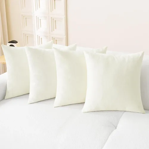 Vista 61 de CaliTime - Paquete de 2 fundas de almohada acogedoras para sofá, decoración del hogar, felpilla suave teñida sólida, 16 x 16 pulgadas, marrón Marrón