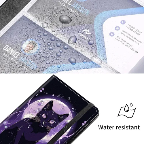 Vista 4 de Organizador de tarjetas de visita, soporte para 240 tarjetas de visita, carpeta portátil de tarjetas de visita para hombres o mujeres, organizador