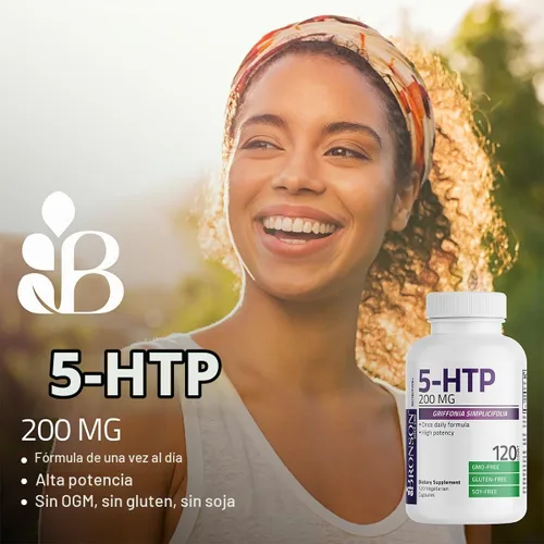 Vista 3 de Bronson 5-HTP 200mg (5-hidroxitriptófano) Griffonia Simplicifolia Sin OMG, 60 Cápsulas Vegetarianas