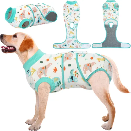Vista 43 de Kuoser - Traje de recuperación posterior a la cirugía para perros y gatos, camisa profesional y vendaje de heridas abdominales, reemplaza collar
