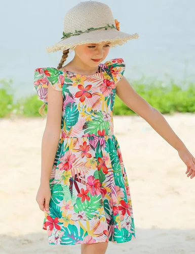 Vista 278 de Vestido de verano para niña, de algodón, con diseño floral