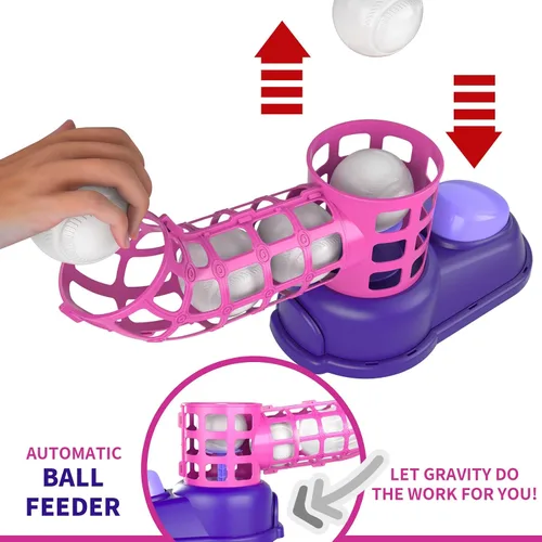 Vista 3 de Bennol Juego de pelota en T para niños de 3-5, 5-8, camiseta de béisbol para niños pequeños, lanzador de bolas automático, juego de camiseta