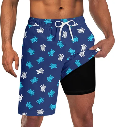 Vista 65 de UNICOMIDEA Bañador para hombre con forro de compresión de 9 pulgadas de largo