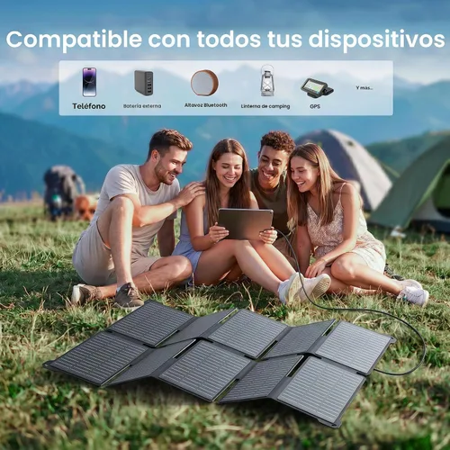 Vista 5 de Cargador solar de 35 W 26% de alta eficiencia USB-A y carga USB-C