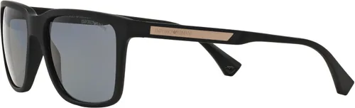 Vista 3 de Emporio Armani EA4047 - Gafas de sol cuadradas para hombre, goma negragris polarizada, 2.205 in, Caucho NegroGris Polarizado