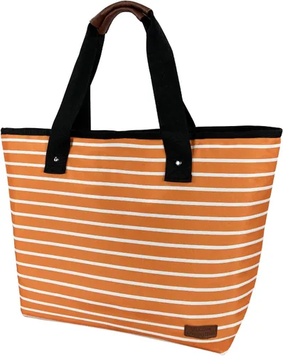 Vista 7 de Bolsa térmica grande aislada azul de 30 latas de 18 L, a prueba de fugas, suave bolsa de asas aislada, bolsa de comestibles reutilizable, lonchera
