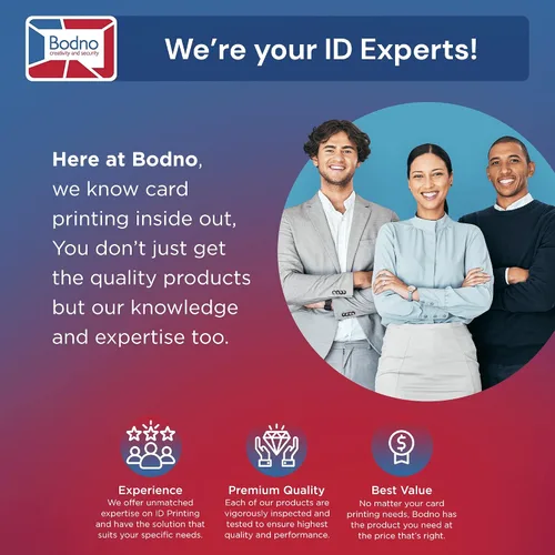 Vista 7 de Bodno Evolis Primacy 2 Impresora de tarjetas de identificación de doble cara y paquete de suministros completos Software de identificación Edición