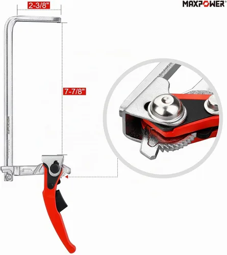 Vista 2 de MAXPOWER Abrazadera de mesa de trinquete, abrazadera de liberación rápida para MFT y sistema de riel guía, abrazadera de barra con capacidad de 7