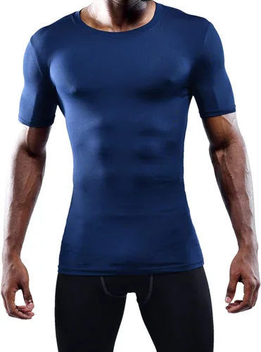 Vista 4 de NELEUS Paquete de 3 camisetas de entrenamiento de capa base de compresión atlética para hombre