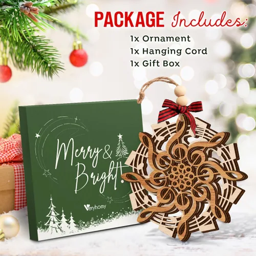 Vista 4 de Adorno de Navidad con notas musicales 2025 – Regalos musicales para hombres y mujeres, ideas de regalo musical de vacaciones para amantes