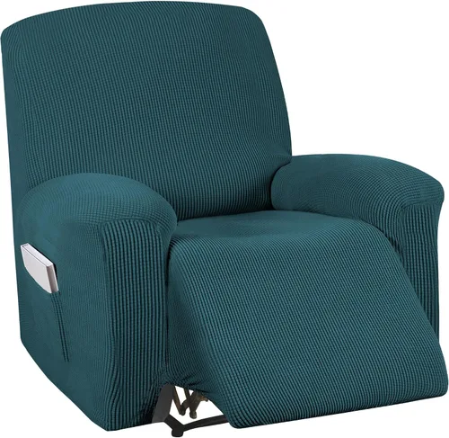 Vista 75 de Turquoize Funda elástica para silla reclinable, funda para sofá reclinable, funda de sofá de 1 pieza con bolsillo lateral, funda protectora