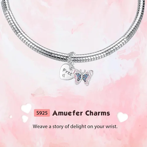 Vista 23 de Amufer S925 Charms for Women, compatible with Pandora Bracelets and Necklaces, Jewelry Gift